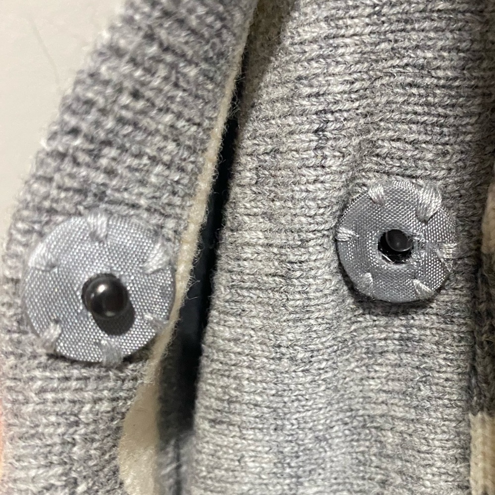 Women’s J. Crew Striped Gray and Cream Coat - Picture 6 of 7